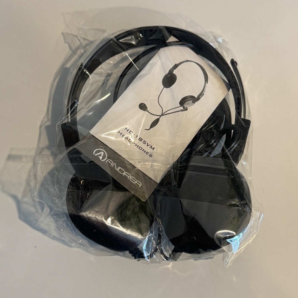Andrea Communications NC-185VM Stereo Headset Noise Canceling Mic Volume Control
